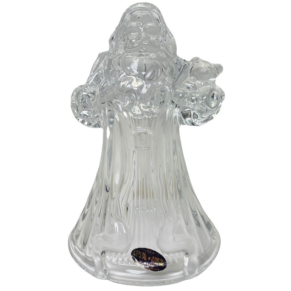 Vintage Santa Clause Crystal Candle Holder
